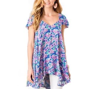 Matilda Jane In The Maze Tunic Top short sleeve V-neck high low medium